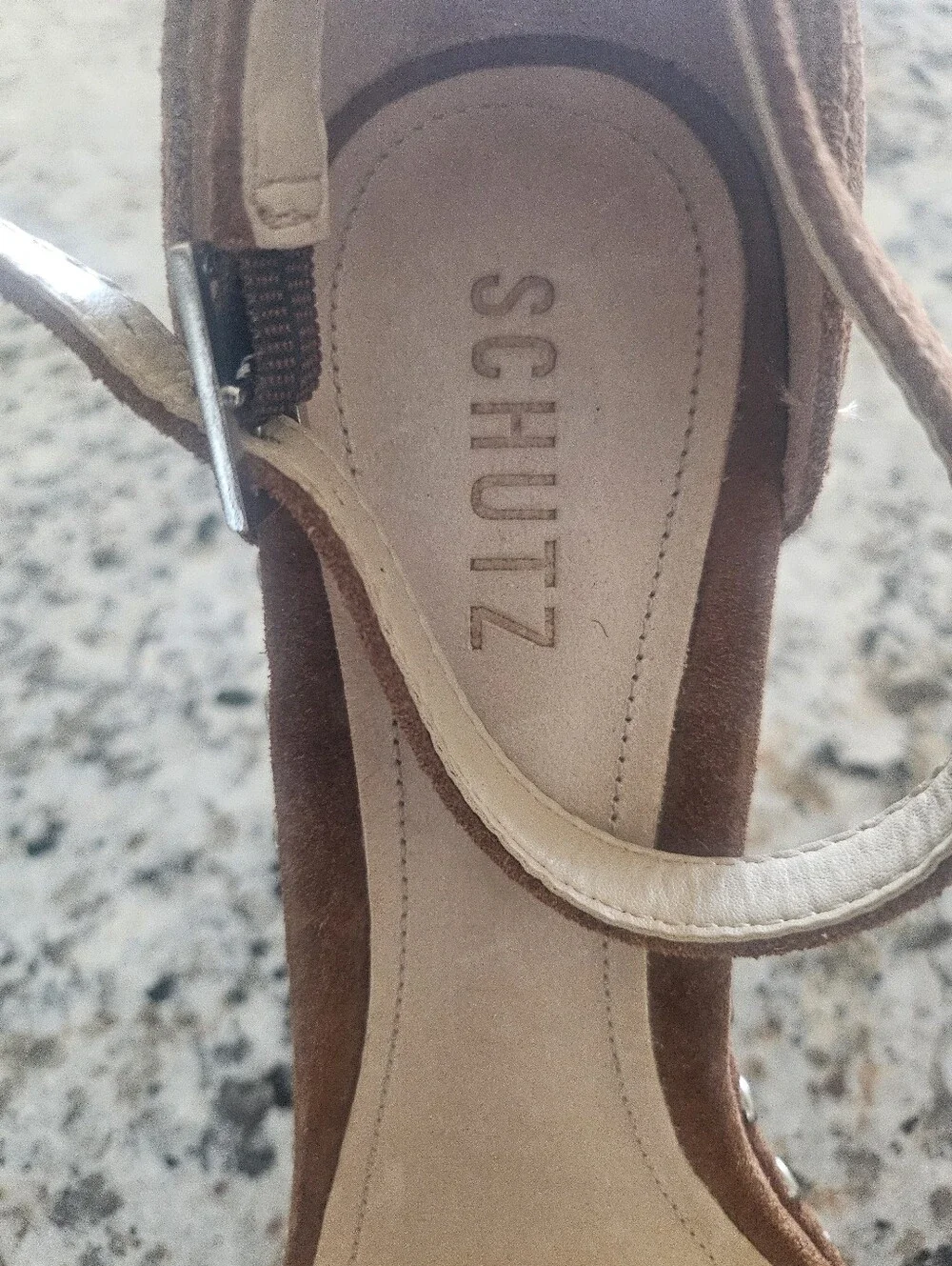 Schutz Tora Studded Suede Platform Sandals
